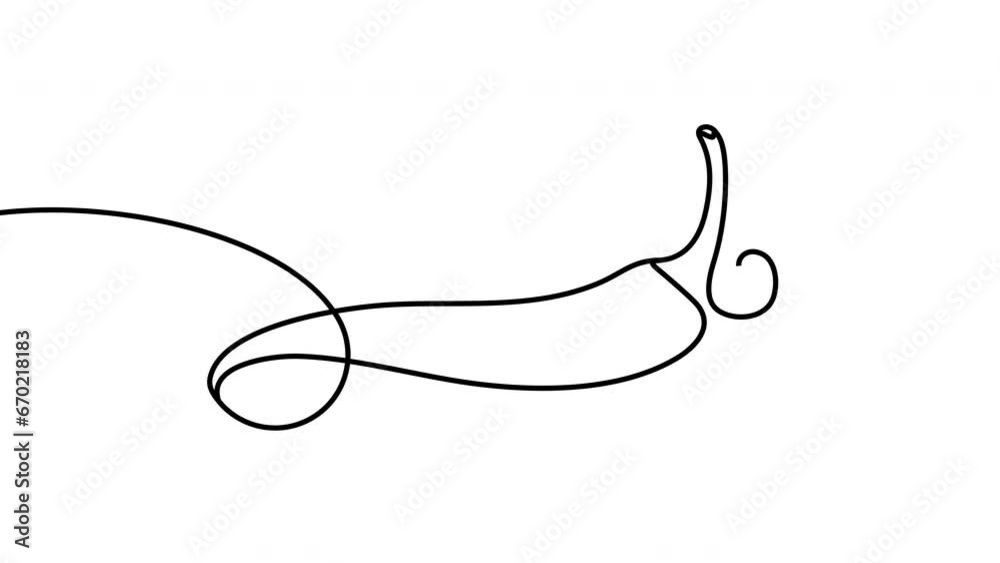 Continuous one line drawing of hot red chili pepper motion design. Single line art animation of spicy chili pepper Continuous one line drawing of hot red chili pepper motion design. Single line art animation of spicy chili pepper