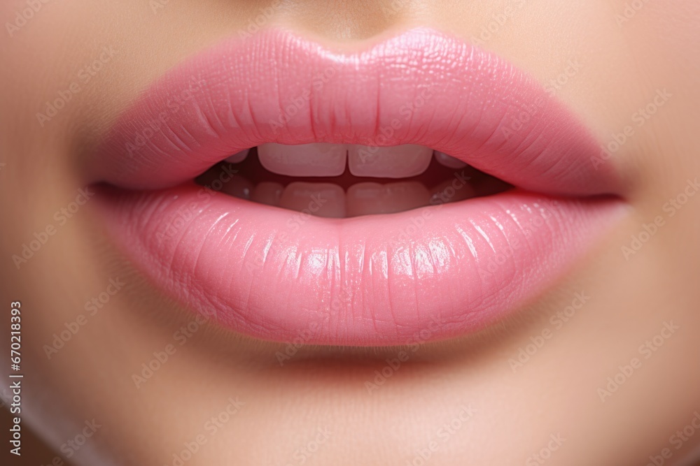 Beautiful sensual female lips close up Beautiful sensual female lips close up