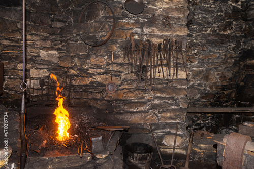 Blacksmith workshop interior photo