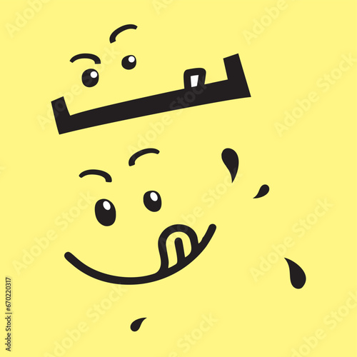 Fun and funny emoticons. Vector graphics, eps