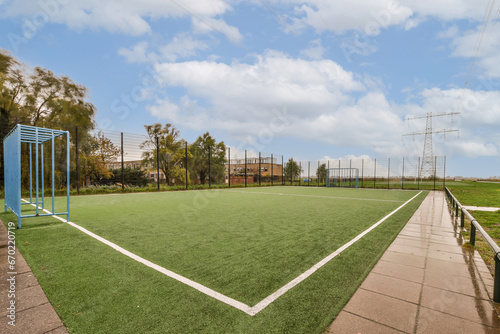 Wallpaper Mural Soccer field with grassy lawn and white lines Torontodigital.ca