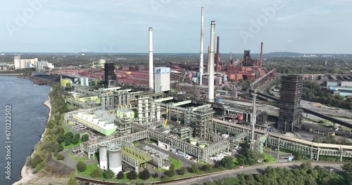 The Schwelgern coking plant in Duisburg is one of the largest coking plants in the world. Aerial drone view. photo