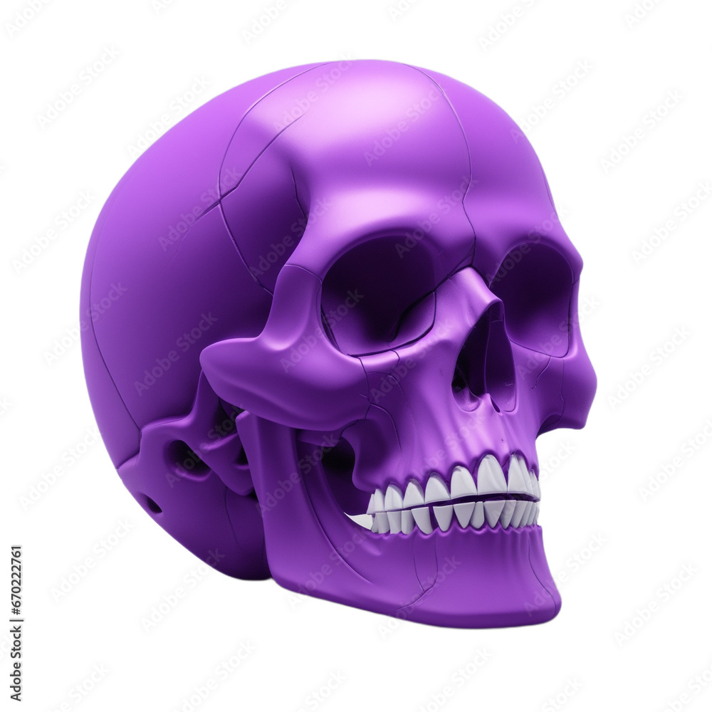 Purple skull 3D illustration PNG transparent background Purple skull 3D illustration PNG transparent background