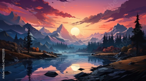 Unreal Ethereal Landscape - A Fairytale Escape for Your Desktop Background. Generative AI 