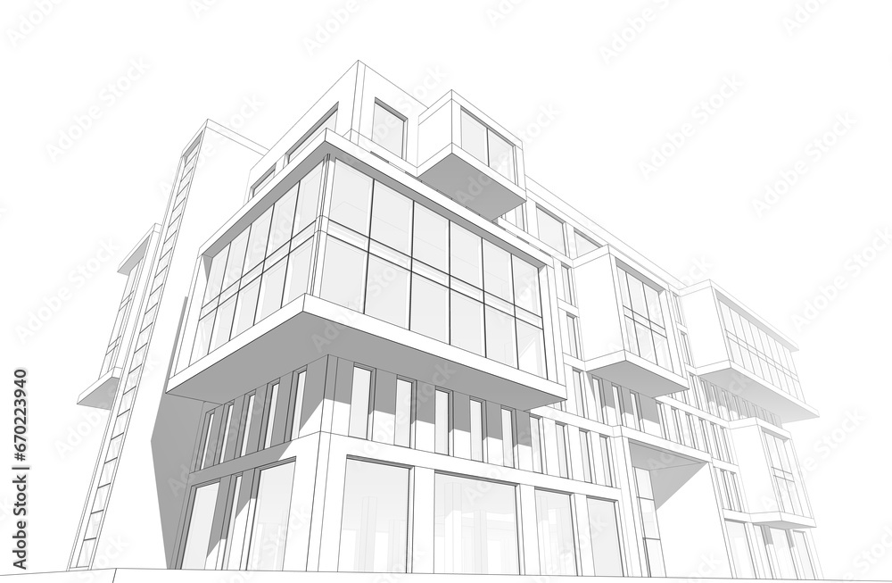 Office building 3d rendering 3d illustration