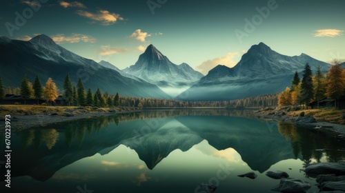 Ethereal Landscape Wallpaper for Desktop - A Magical, Otherworldly Vision of Nature's Beauty - Serene Horizon and Vibrant Skies - Ideal for Dreamy Desktop Backgrounds. Generative AI