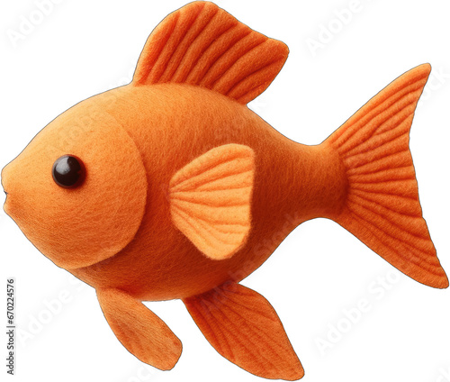 Cute plush felt toy goldfish photo