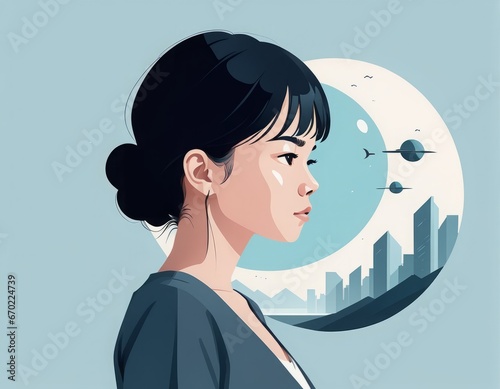 asian woman in a white dress asian woman in a white dress young beautiful woman in a blue dress with black hair and a white background