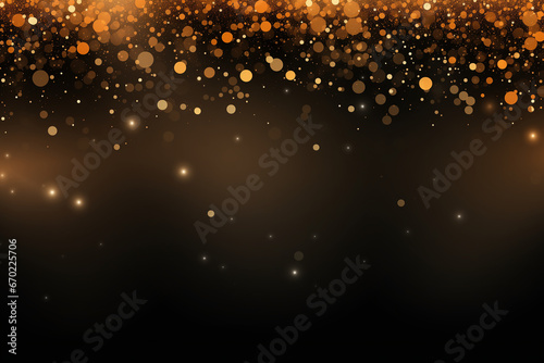 golden christmas background with stars and copy space