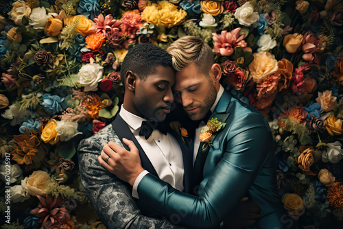 Two grooms celebrate. LGTBI concept Embrace diversity