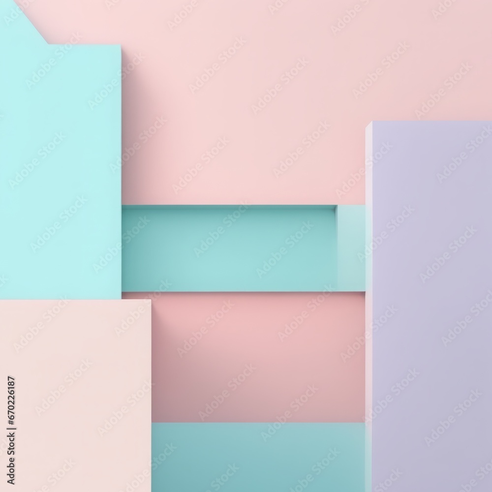 abstract geometric shape background, 3D rendering. abstract geometric shape background, 3D rendering. abstract geometric background. pastel color paper background. geometric shapes. pastel colors, pas