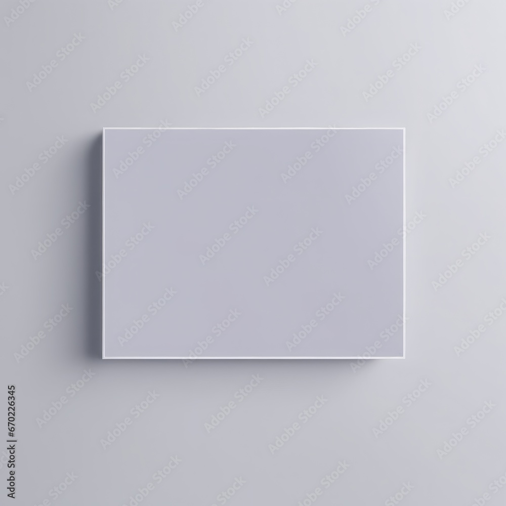 3D rendering. white square frame with shadow isolated on a white background. 3D rendering. white square frame with shadow isolated on a white background. 3D white square brochure.