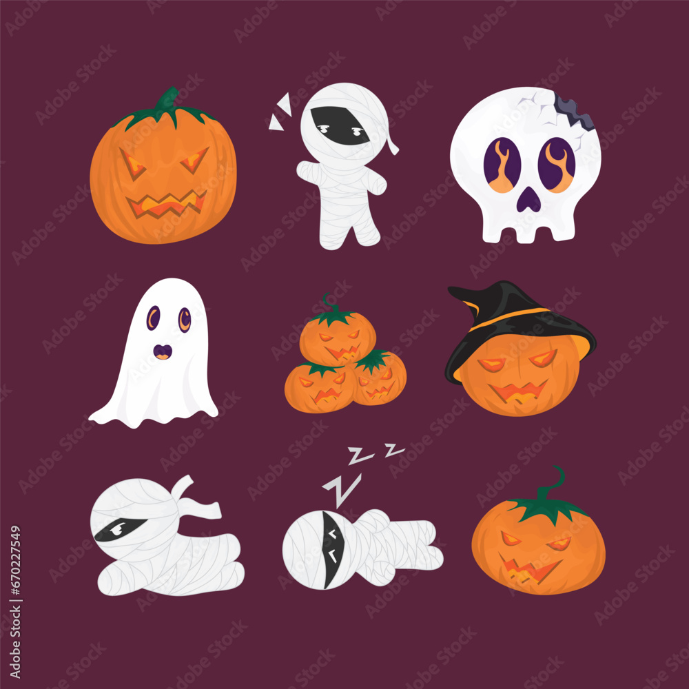 set of halloween vector element set of halloween vector element