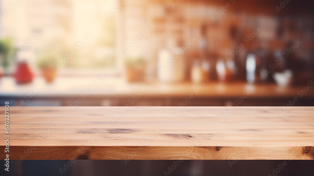 empty wooden table and blurred background empty wooden table and blurred background