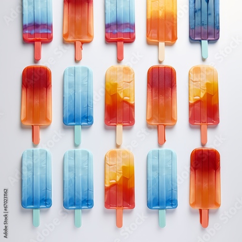 Pattern made of ice pops. Summer concept photo