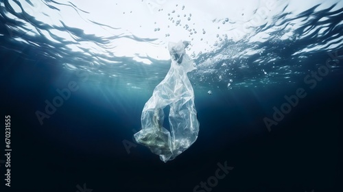 globe earth world in plastic bag underwater ocean po photo