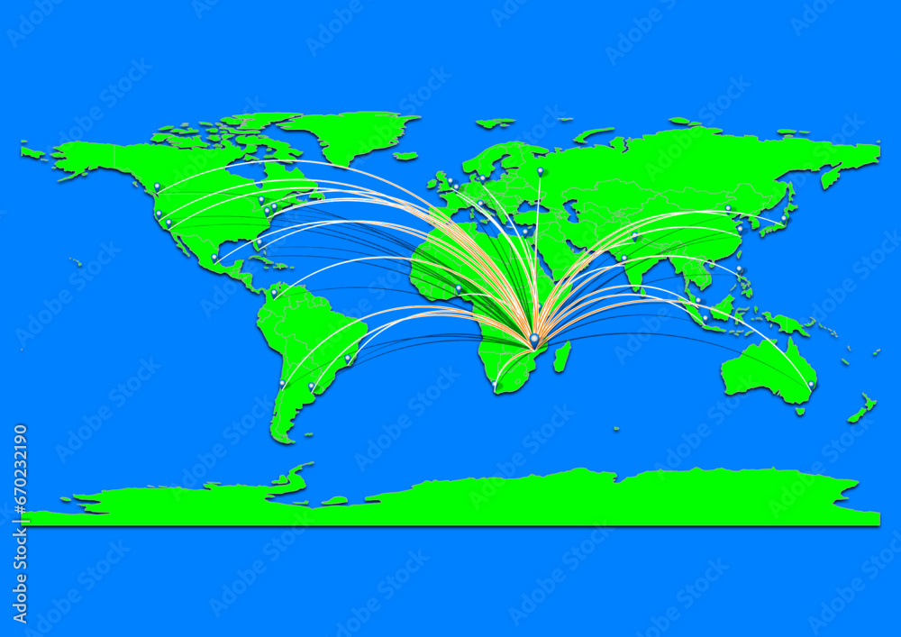 Naklejka premium Chiromo, Malawi map - Concept map for Chiromo, Malawi on World map. Suitable for export concepts. File is suitable for digital editing and prints of all sizes.