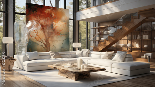 Salon moderne, meuble noble, marbre, architecte photo