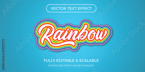 Rainbow vector editable text effect