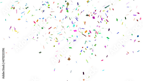 Multicolor confetti falling down, party popper PNG. Create birthday and party decoration concept. 