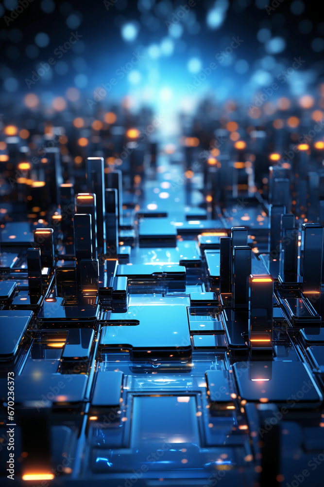 Obraz premium Abstract technology background. AI generative