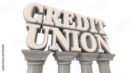 Credit Union Marble Columns Bank Financial Institution Money Account Loan 3d Animation photo