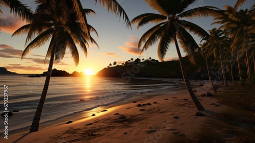 Beautiful sunset in beach UHD wallpaper