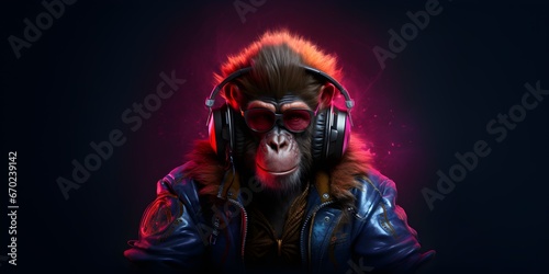  ChimpTech Groove  The Ape of the Future    Backgground Design   AI Generated Artwork