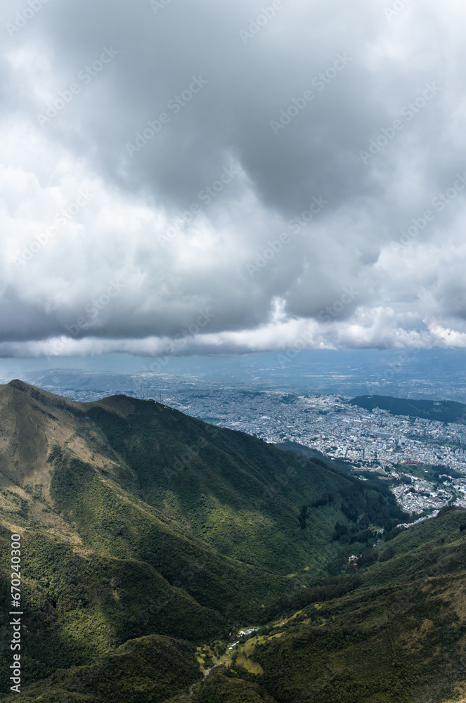 Beautiful aerial view of the Ecuadorian Andes. Pichincha Volcano. Beautiful aerial view of the Ecuadorian Andes. Pichincha Volcano.