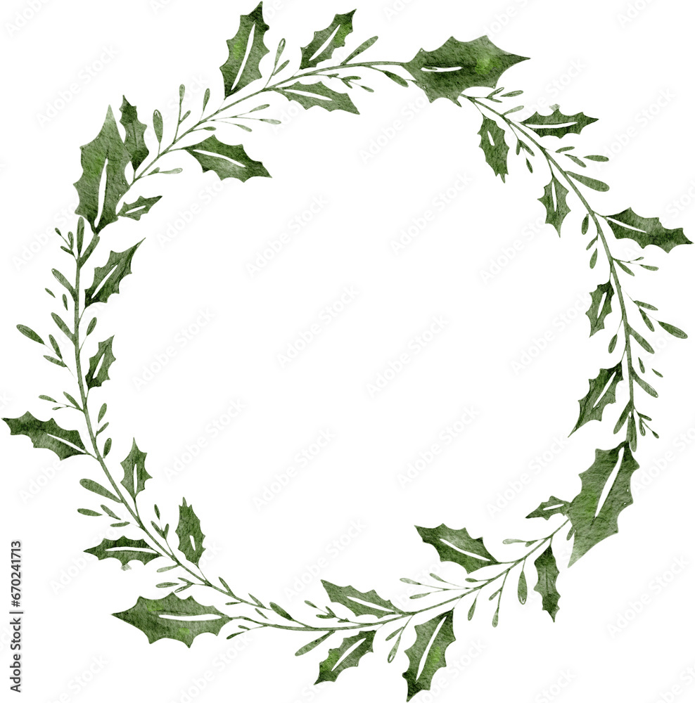 Watercolor Christmas Wreath Watercolor Christmas Wreath