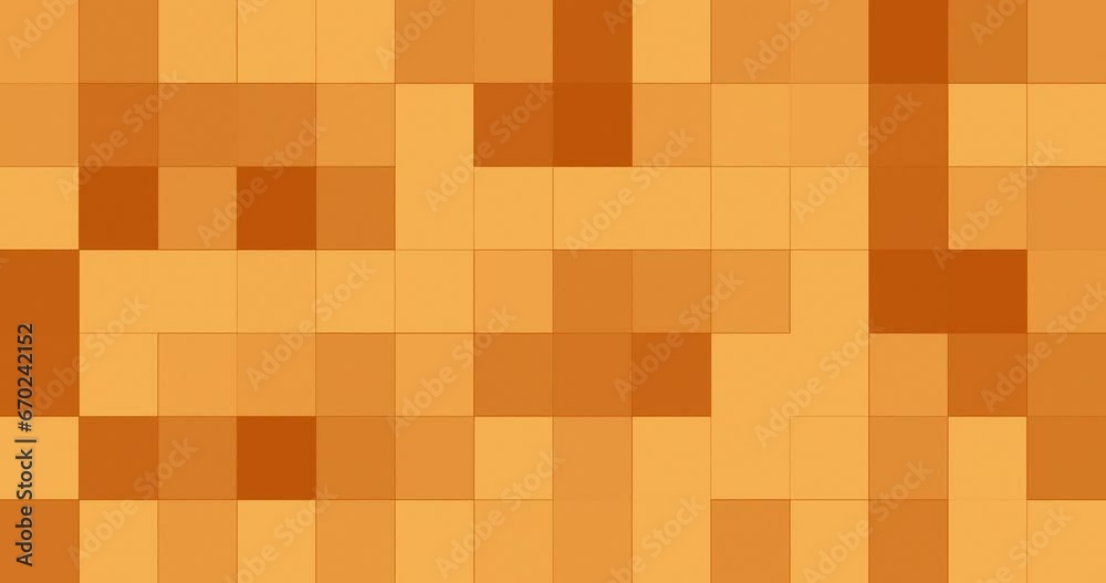 Square shapes placed together forming a grid flashing and changing color creating an effect of moving and morphing pixels. Orange color Square grid moving and blinking slowly changing color. Square shapes placed together forming a grid flashing and changing color creating an effect of moving and morphing pixels. Orange color Square grid moving and blinking slowly changing color.