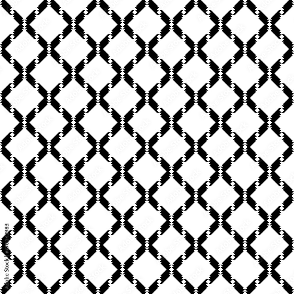 Repeated black diagonal lines on white background. Grid wallpaper. Seamless surface pattern design with stripes ornament. Grill motif. Digital paper for textile print, web designing, page fills. Repeated black diagonal lines on white background. Grid wallpaper. Seamless surface pattern design with stripes ornament. Grill motif. Digital paper for textile print, web designing, page fills.