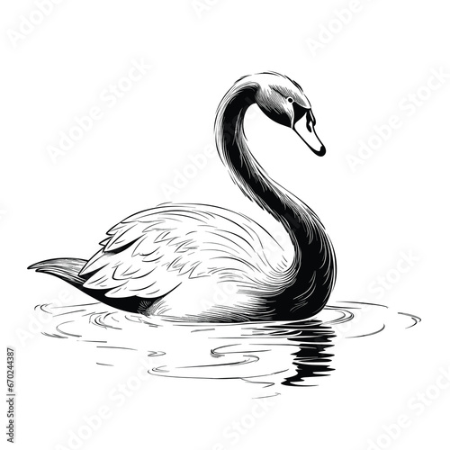 Hand Drawn Sketch Swan Illustration