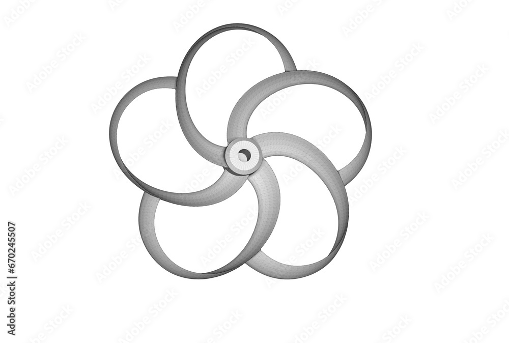 3D illustration of toroidal drone propeller isolated on white background 3D illustration of toroidal drone propeller isolated on white background