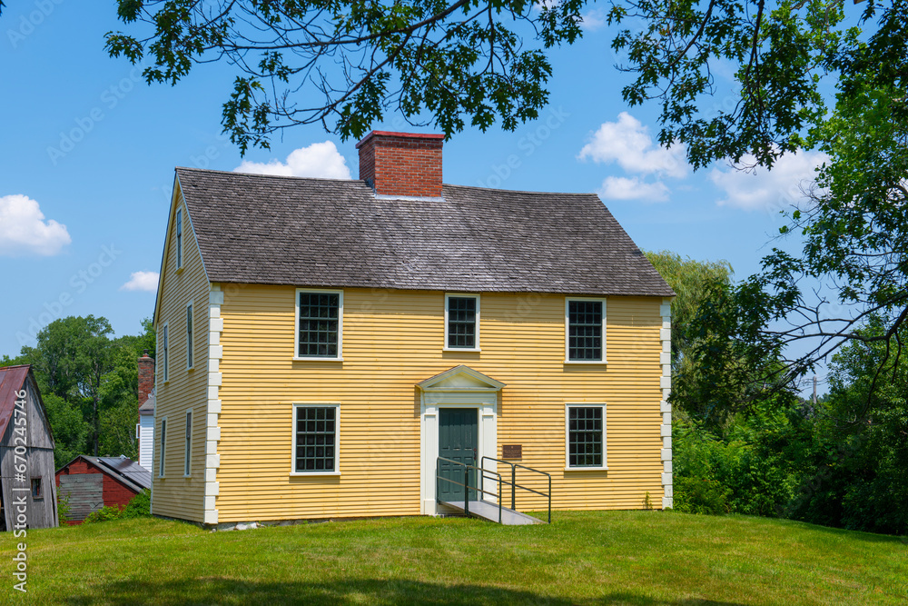 Francis Wyman House at 56 Francis Wyman Road in historic town center of Burlington, Massachusetts MA, USA. The house was built in 1730 and is the oldest house in Burlington. Francis Wyman House at 56 Francis Wyman Road in historic town center of Burlington, Massachusetts MA, USA. The house was built in 1730 and is the oldest house in Burlington.