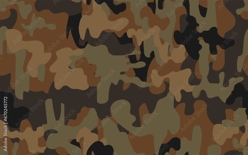 Fototapeta premium Full seamless camouflage texture skin pattern vector for military textile. Usable for Jacket Pants Shirt and Shorts. Army camo masking design for hunting fabric print and wallpaper. 