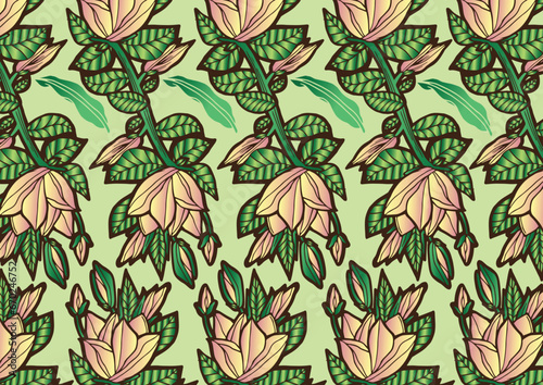 Vector hand drawn colorful flower illustration.