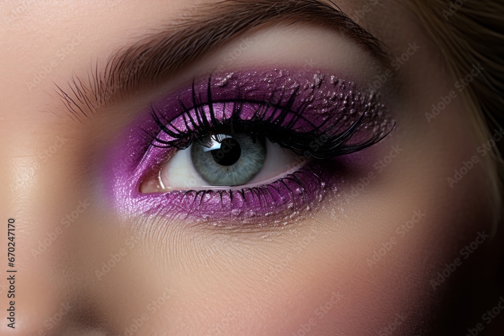 Stunning Smoky Eye Makeup Look in Purple Colors