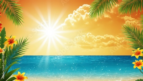 Tropical summer themed background/wallpaper © FadedNeon