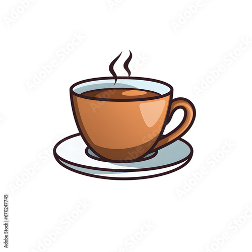 Coffee cup in transparent background, Icon