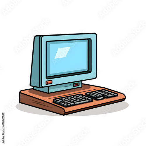 Computer in transparent background, Icon