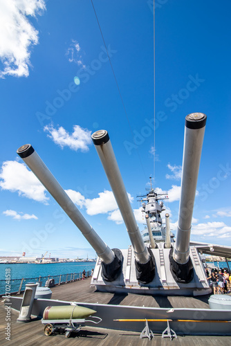 pearl harbor battleship scenes in oahu hawaii photo