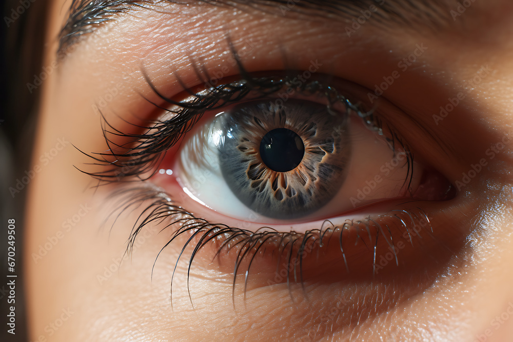 Naklejka premium Macro photography, close-up shot of a woman's eye