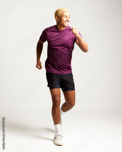 SPORTS MAN STRETCHING HAPPY AND FIT