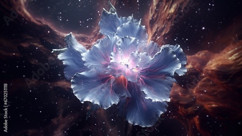 An enigmatic, star-studded Nebula Narcissus with a cosmic aura, in