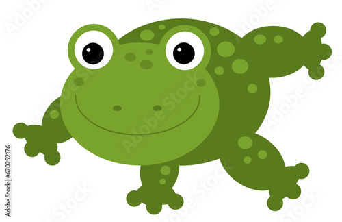 Cartoon animal frog toad on white background illustration
