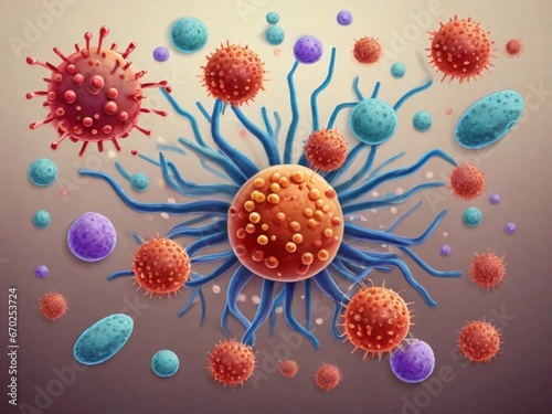 bacteria and viruses, scientific concept, microbiome
