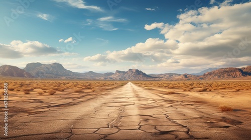 Empty road in the desert. Generative ai