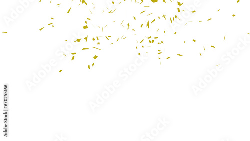 Golden confetti falling down, party popper PNG. Create birthday and party decoration concept.  Transparent background