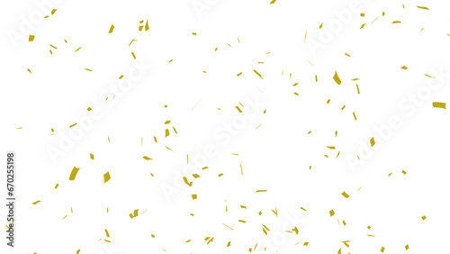 Golden confetti falling down, party popper PNG. Create birthday and party decoration concept. Transparent background